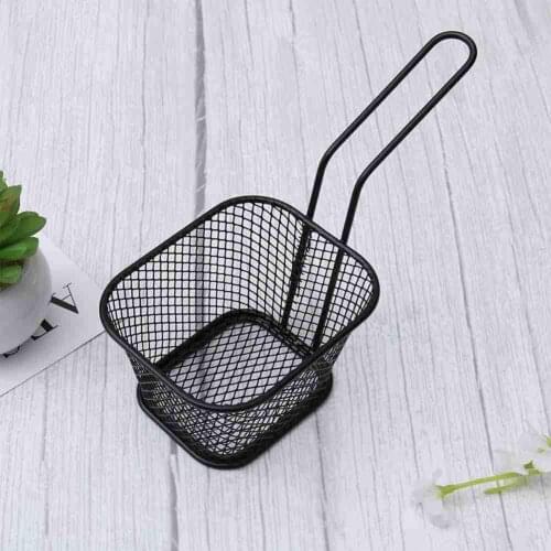 1pc Food Basket Electroplate Mini Frying Basket Mesh Portable French Fries Baskets Strainer Net Cooking Kitchen Gadget