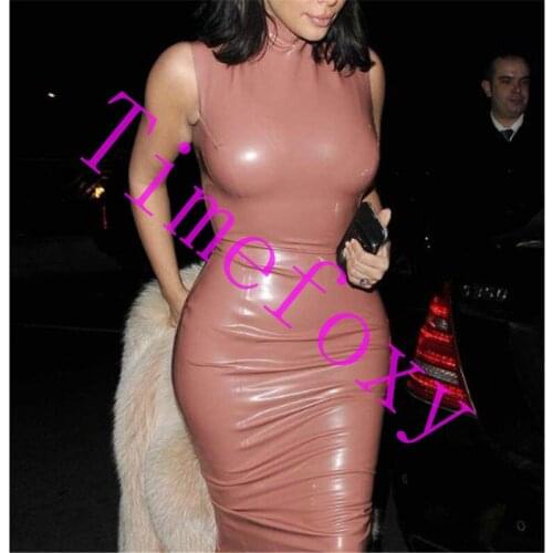 100%Latex Catsuit Rubber Gummi Short Collar Neck Back Zip Sexy Dress Customize 0.4mm