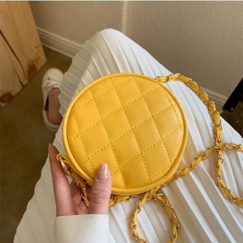 2020 Vintage Leather Round Designer Crossbody Bag For Women 2020 PU Leather Shoulder Bags Ladies Small Handbags Mini Tote Bag