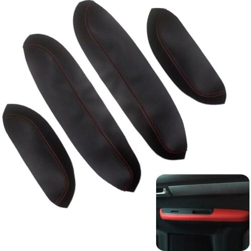 4Pcs/set Microfiber Leather Car Door Handle Armrest Panel Cover Trim For Suzuki Swift 2005 2006 2007 2008 2009 2010 2011 2012