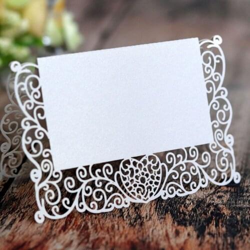 50PCS Wedding Place Card Decorative Hollow Table Tent Card Party Name Card