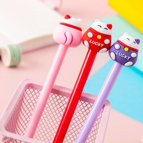 8 PCs Creative and Cat Gel Pen Black Student Gel Pen Stationery Wholesale