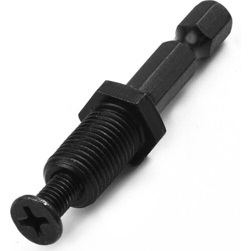 1/4\" Hex Shank Drill Chuck Adapter 3/8\"-24UNF Black Keyless Chuck Locking