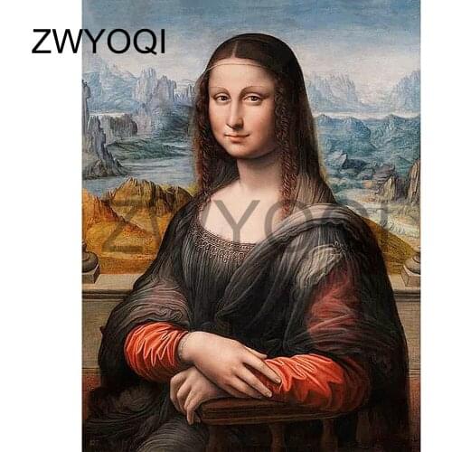 Full Round Diamond mosaic Mona Lisa 5D DIY Diamond painting Mona Lisa Full Square Diamond embroidery Cross stitch Mona Lisa