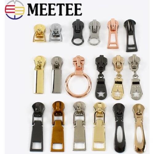10/20pcs Zipper Slider for 5# Sewing Metal Zippers DIY Zips Head Bag Pocket Wallet Repair Kits Replacement Tailor Tools
