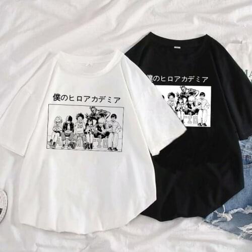 Boku no Hero Academia Print Womens Top Summer New Ulzzang Harajuku My Hero Academia Cartoon Fun Japanese Anime Womens T-Shirt