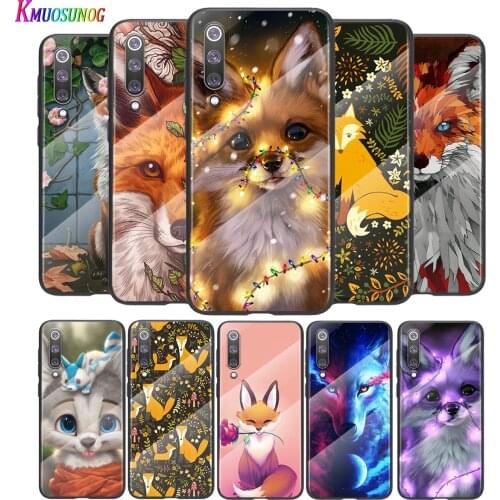 Cute Animal Fox For Xiaomi Mi 11 11i 10T CC9E 9T Note 10 Ultra Pro Lite 5G Tempered Glass Cover Shell Phone Case