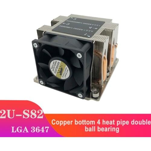 COOLSERVER S82 4 heat pipe Copper 2U Server CPU Cooler for Intel LGA 3647 Industrial Workstation Computer Active Cooling