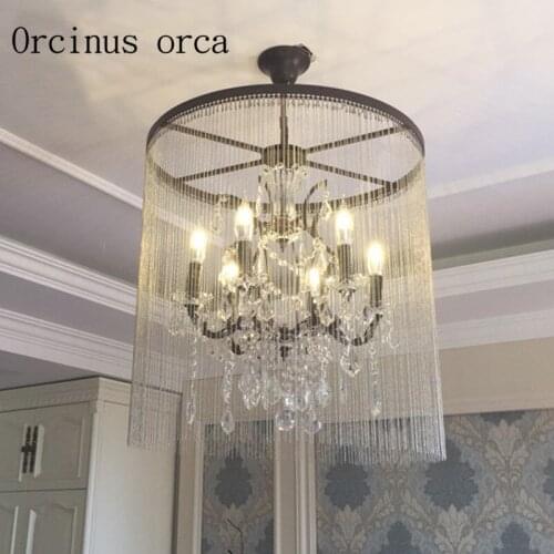 American country bird cage crystal chandelier Nordic creative personality modern simplicity living room lobby showroom
