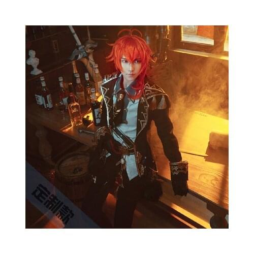 Customized Diluc Genshin Impact Game Suit Uniform Cosplay Costume Halloween Party Outfit For Men 2020 NEW