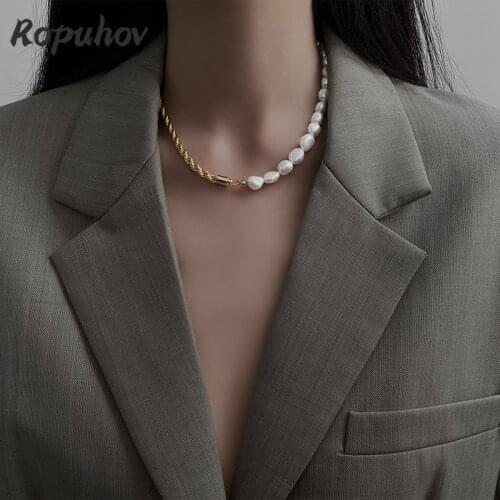 Ropuhov 2021 New Fashion Jewelry for Woman Gift Chains Choker Initial Charms Adjustable Necklace Stainless Steel wholesale