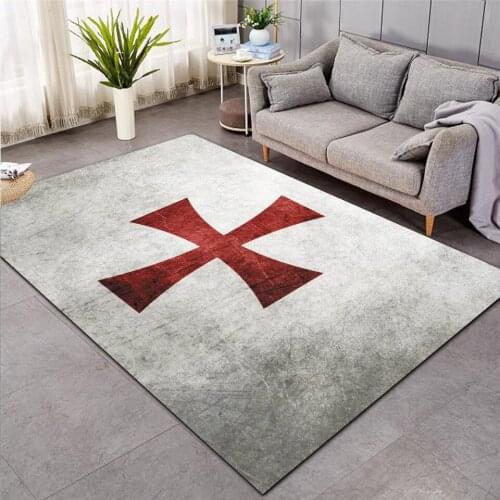 Knights Templar cavalier Carpet Soft Flannel 3D Print Rug Parlor Mat Area Rug Anti-slip Large Carpet Rug Living Room Decor 02