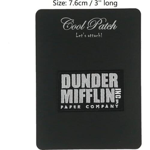 Dunder Mifflin Inc The Office TV Show Moive EMBROIDERED IRON On Patch T shirt Transfer goth APPLIQUE Badge