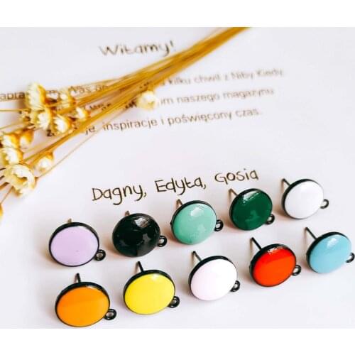 Multicolor Black Back Stud Earrings Eardrop Accessories Jewelry Component Diy Material Handmade 6pcs