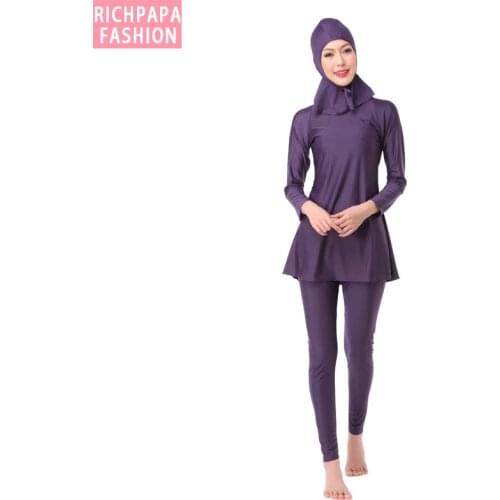 Muslim Swimming Women Modest Coverage Hijab Plus Size Muslim Swimwear Bathing Suit Beach Swimsuit for Arabian Burkinis