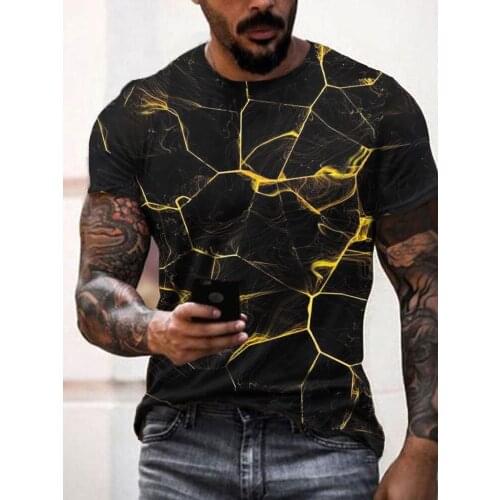 Mens Vintage Oversized Short Sleeve T Shirts 2021 Summer Harajuku COOL Splicing 3D Print O Collared Graphic T-Shirt Male Top