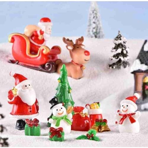 New Christmas Elderly Snowman Micro Landscape Scenery Decoration Christmas Socks Small Gift Bell Resin Decoration
