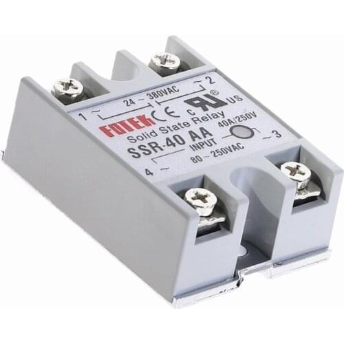 SSR Single Phase Solid State Relay SSR-40AA 40A AC Control AC Relais 80-250VAC TO 24-380VAC SSR 40AA Relay Solid State