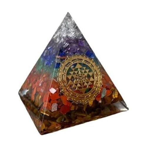 Orgonite Pyramid Natural White Crystal Amethyst Sahasrara Chakra Jeremiel To Improve Mood Resin Pyramid Crafts