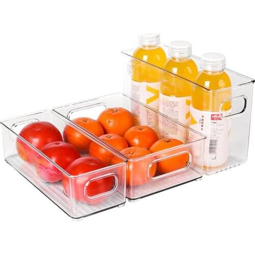Plastic Transparent Refrigerator Storage Box Fresh-keeping Organizer Fridge Clear Container for Kitchen Food Drinks Egg Storage