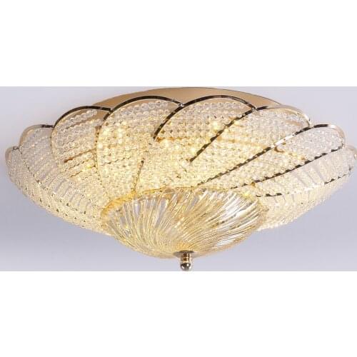 LED Golden Crystal Beads Bedroom Ceiling Lights Noble Flower Shape Living Room Ceiling Lamp Hotel Study Room Ceiling Fixtures