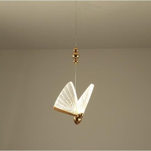Modern Glass Pendant Lights Led Indoor Nordic Lighting Hanging Living Bedroom Bedside Dinning Kitchen Decor Bar Butterfly Lamp