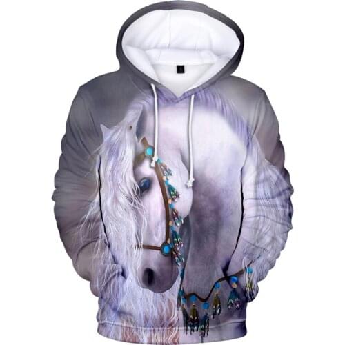 Cute Animal Dinosaur Horse Chicken 3D Hoodies Sweatshirts Men Women Long Sleeve Lovely white horse Hoodie Fashion Kids Pullovers