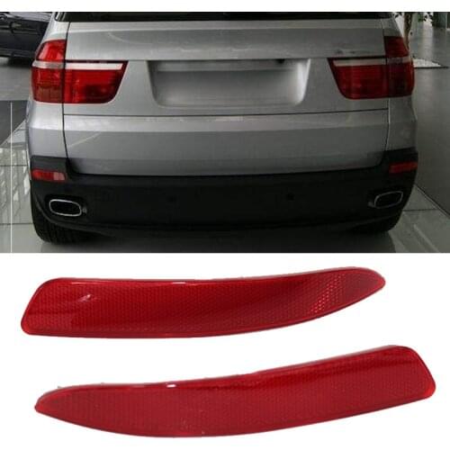 Rear Bumper Left/RightFog Light Tail Fog Lamp Reflector Red Lens For BMW E70 X5 2008-2012 OEM:63217158950 63217158949