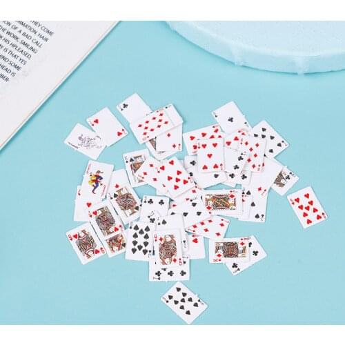 1 Set High Quality Cute 1:12 Miniature Games Poker Mini Dollhouse Playing Cards Home Decoration