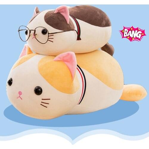 1Pcs 35cm/50cm/80cm Large Size Soft Sweet Cat Plush Toy Cartoon Animal Stuffed Doll Sofa Room Pillow Kids Children Birthday Gift