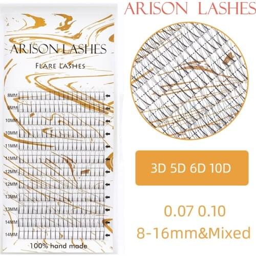 12lines Premade Russian Volume Fans 3d/5d/6d/10d Eyelashes Long Stem Lash Pre made Eyelash Extensions Supplies