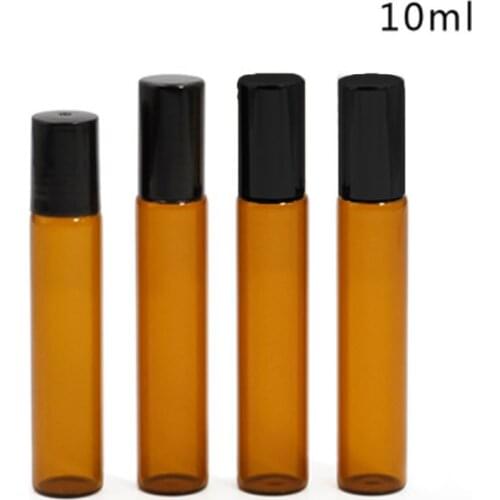 3/5/10ml Amber Clear Empty Roller Bottles Refillable Essential Oil Aromatherapy Perfume Roll On Container Vials Jars With Ball