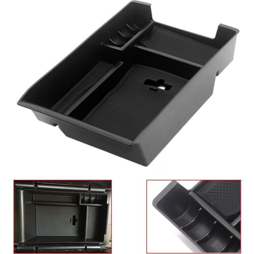 Car Black Central Console Armrest Storage Box Glove Box Container Holder Tray Fit for BMW X5 X6 F15 F16 2014 2015 2016