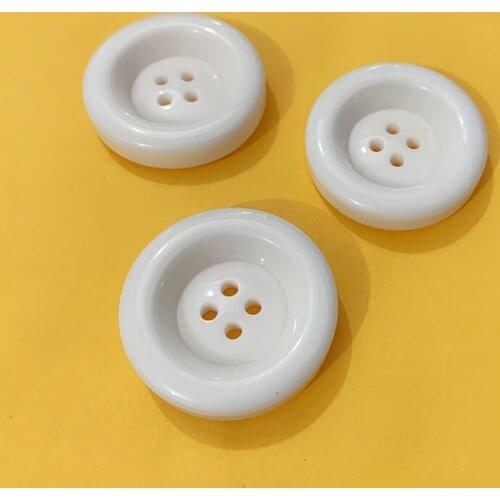 10pcs White Round 4 Holes Resin buttons 30mm Dia Large Thick Sewing Accessories Coat Suit Windbreaker Sweater Cloth Crafts