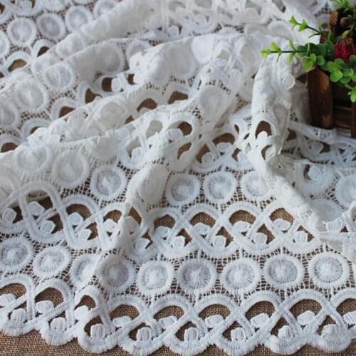 Free Shipping 5yards/lot African High Quality French Guipure Lace/ White Cord Lace/Water Soluble African Lace Fabric for wedding