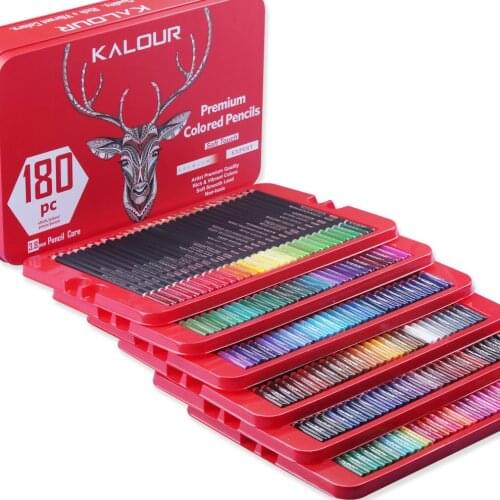 Colored Pencils, Professional Set of 180 Colors, Soft Wax-Based Cores, Art Supplies for Drawing , Sketching, Shading & Coloring