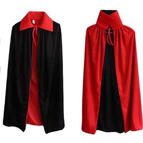 Umorden Child Kids Black Red Reversible Goth Vampire Cloak Cape Boys Girls Unisex Halloween Christmas Costumes Fancy Dress