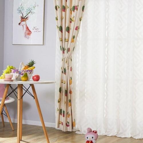 Childrens Fruit Modern Curtains for Living Room Simple Cotton Printing Fabric Curtains for Bedroom Balcony Shading Curtains