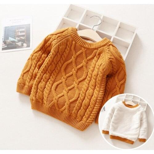 Kids Boys Sweaters Toddler Clothing Children Knitted Thicken Warm Outerwear Coat For Baby Boys Girls 1-12 Y Pullover Sweater