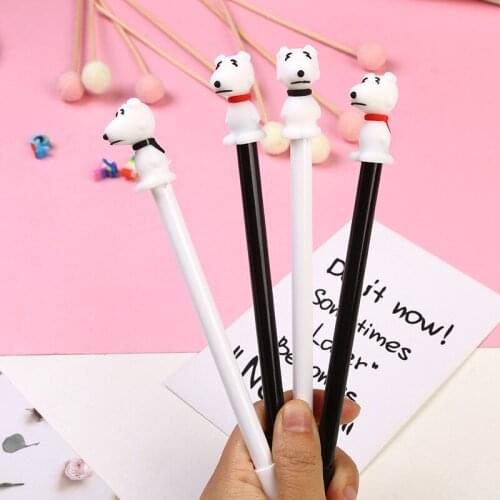 40 Pcs Creative Cartoon Dog Gel Pen Student Office Stationery Black Pen Wholesale Kawaii School Supplies