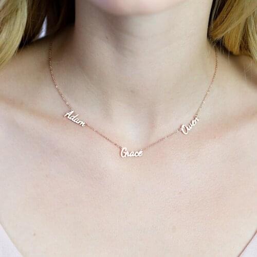 Customized Name Stainless Steel Personalized Multiple Name Necklace Pendant New Temperament Ladies Jewelry Best Gift