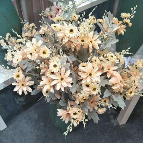 15 Heads Dahlia Artificial Flower for Wedding Birthday Party Home Decoration Fake Flowers Dahlia Branch Garden Decor Fake Plant