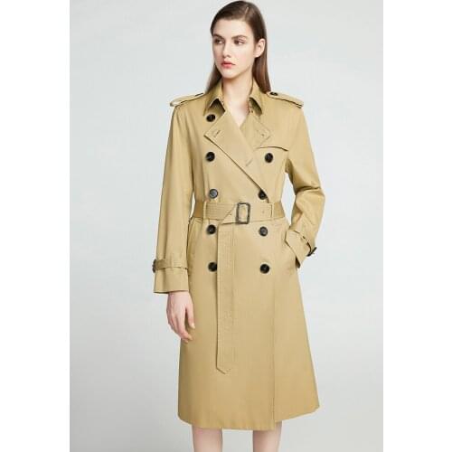 Classic windbreaker womens 2021 new autumn medium length slim fit British fashion coat