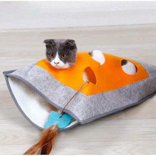Cat Toy Dog Bed Tunnel Sleeping Bag Warm Comfortable Puppy Winter Nest Squeaky Cats Puppy Toys Suitable for Small Pet Blanket