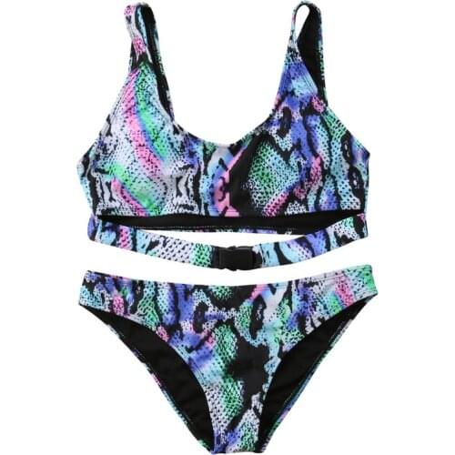 2019 Hot Leotard Bikini Set Leopard Print Women Push-up Multicolor Bra Bandage Bikini Set Swimsuit Triangle Swimwear High Waist