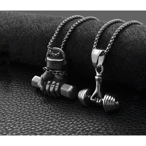 Fashion fist necklace sports male hip hop titanium steel pendant retro student pendant jewelry