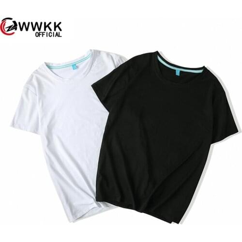 WWKK 2020 New Solid color T Shirt Mens fashion unisex T-shirts Summer Short sleeve Tee Boy Skate Tshirt Tops Plus size XS-5XL