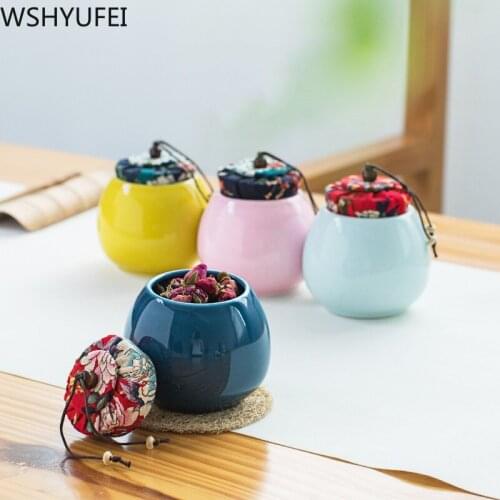 New style Ceramic tea cans Moisture-proof sealed cans Tea set tea set accessories Travel convenience Tea storage tank WSHYUFEI