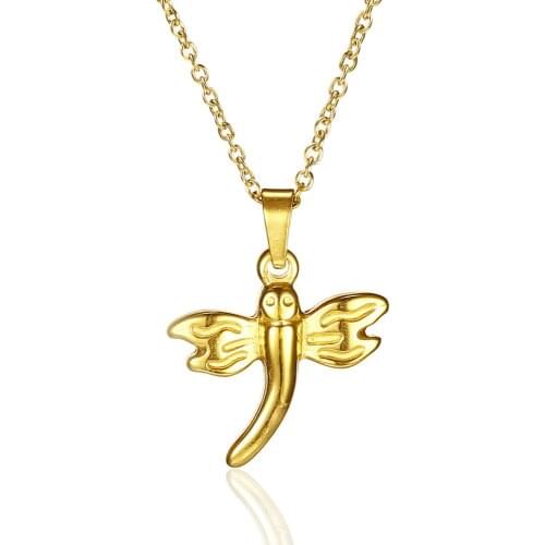 OUFEI Necklace Stainless Steel Accessories Gift to Girlfriend Dragonfly Bohemian Chain Stainless Steel Necklace Choker Jewelry