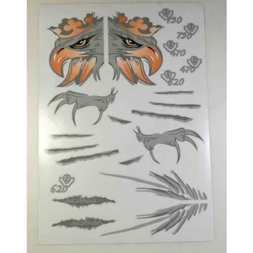 Paster Complete Set of Eagle Head Stickers Adhesive Label for 1/14 Tamiya RC Truck Car SCANIA R730 R470 R620 56323 Diy